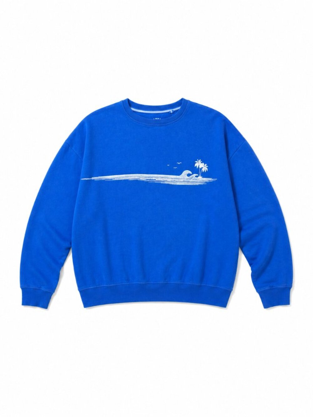 Fat Face Womens Blue Crewneck Sweatshirt With Ocean Theme Size XL